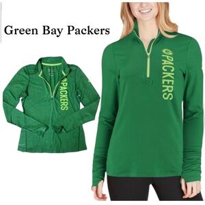 Nike Green Bay Packers Heathered Green Element Half-Zip Performance Jacket Sz S